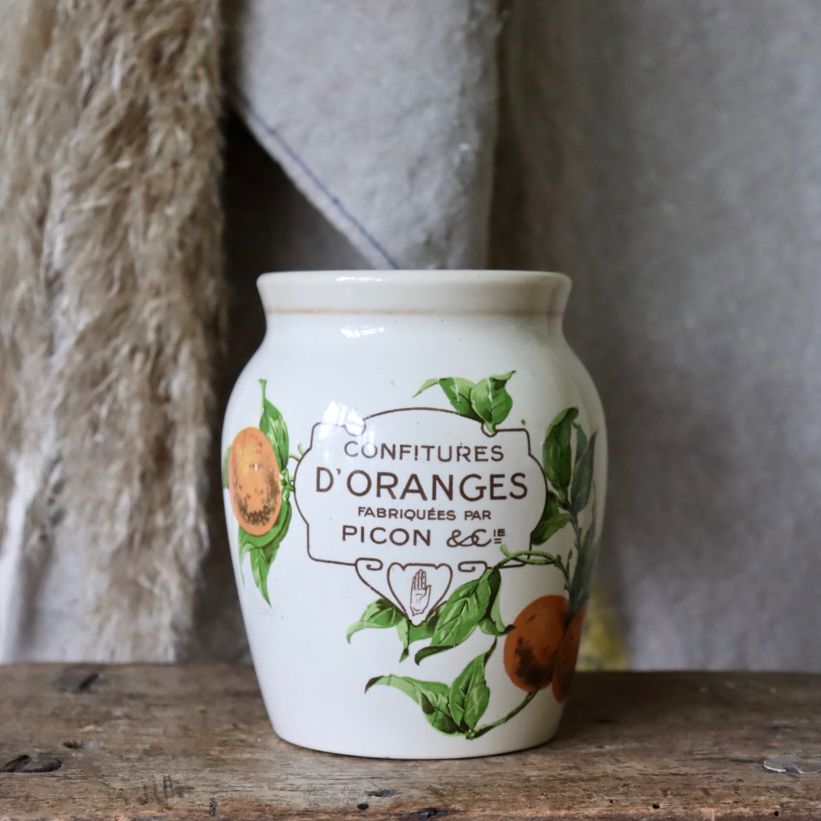 Antique Large Confitures d'Oranges Fabriquées Par Picon & Co. Jar - Reserved