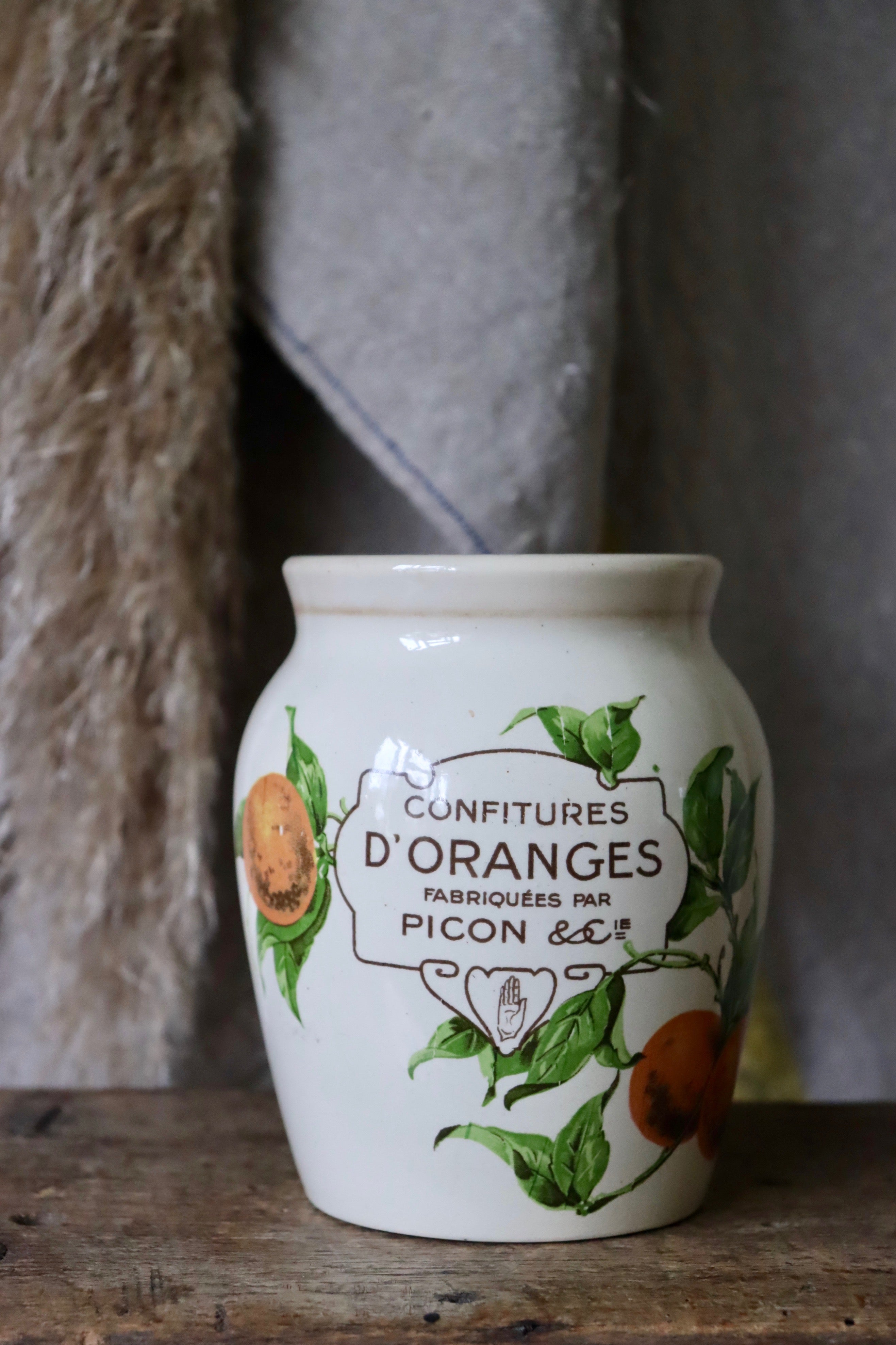 Antique Large Confitures d'Oranges Fabriquées Par Picon & Co. Jar - Reserved