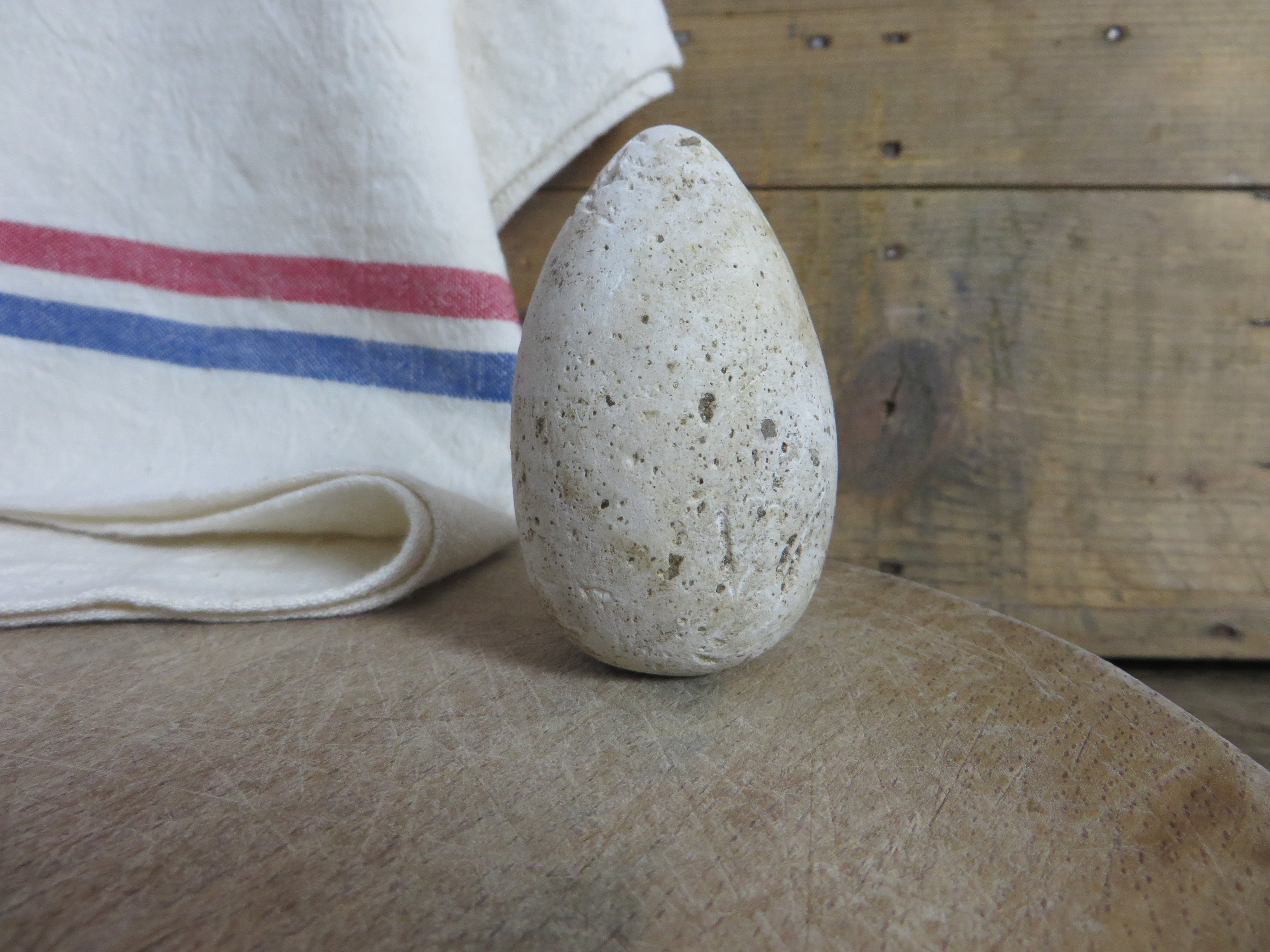 Antique French Stone Broody Egg
