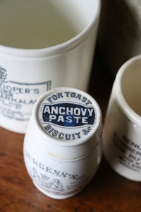Rare Victorian Burgess's Anchovy Barrel Paste Pot