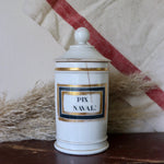 Load image into Gallery viewer, Antique French Pix Naval Lidded Apothecary Jar
