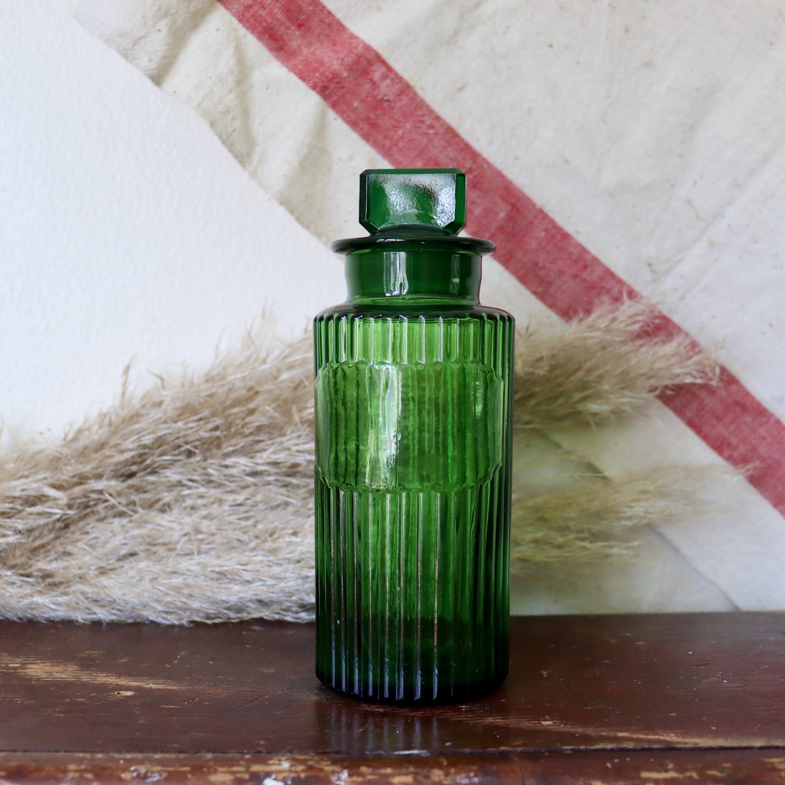 Vintage Green Glass Chemist Bottle
