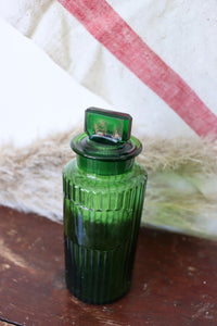 Vintage Green Glass Chemist Bottle