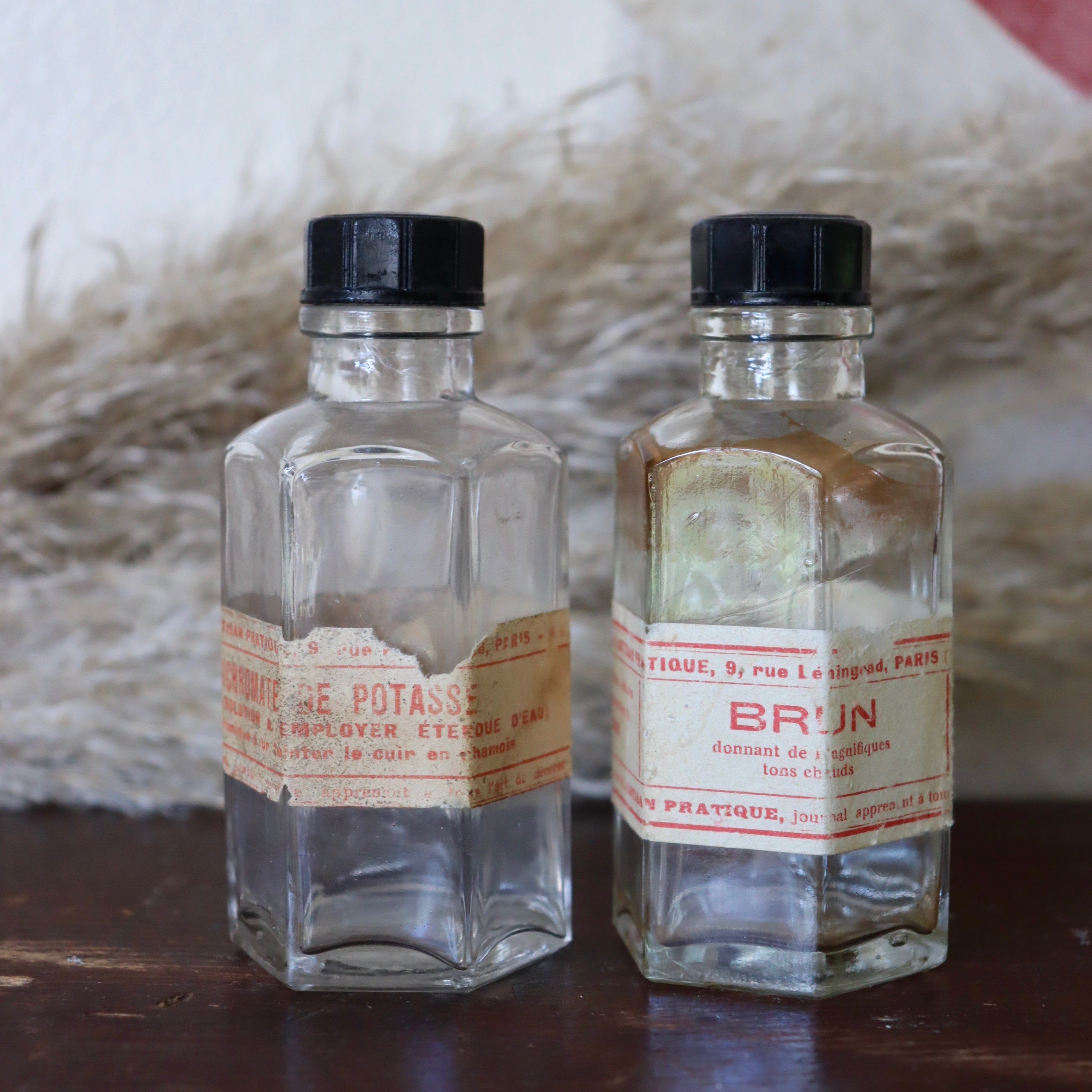 Pair of Antique French Chemist Bottles