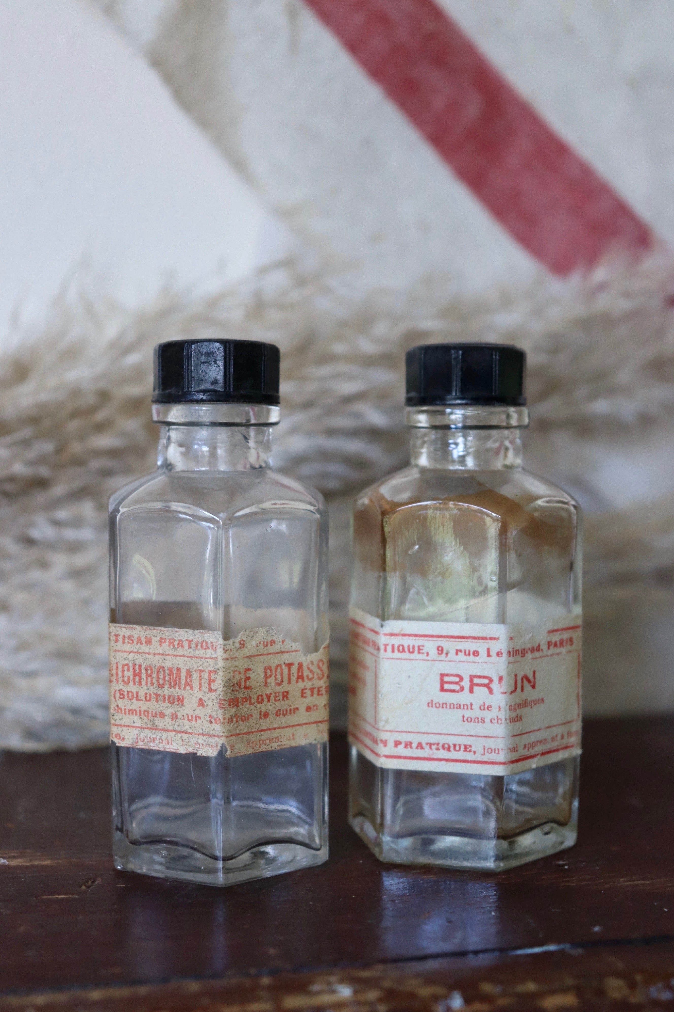 Pair of Antique French Chemist Bottles