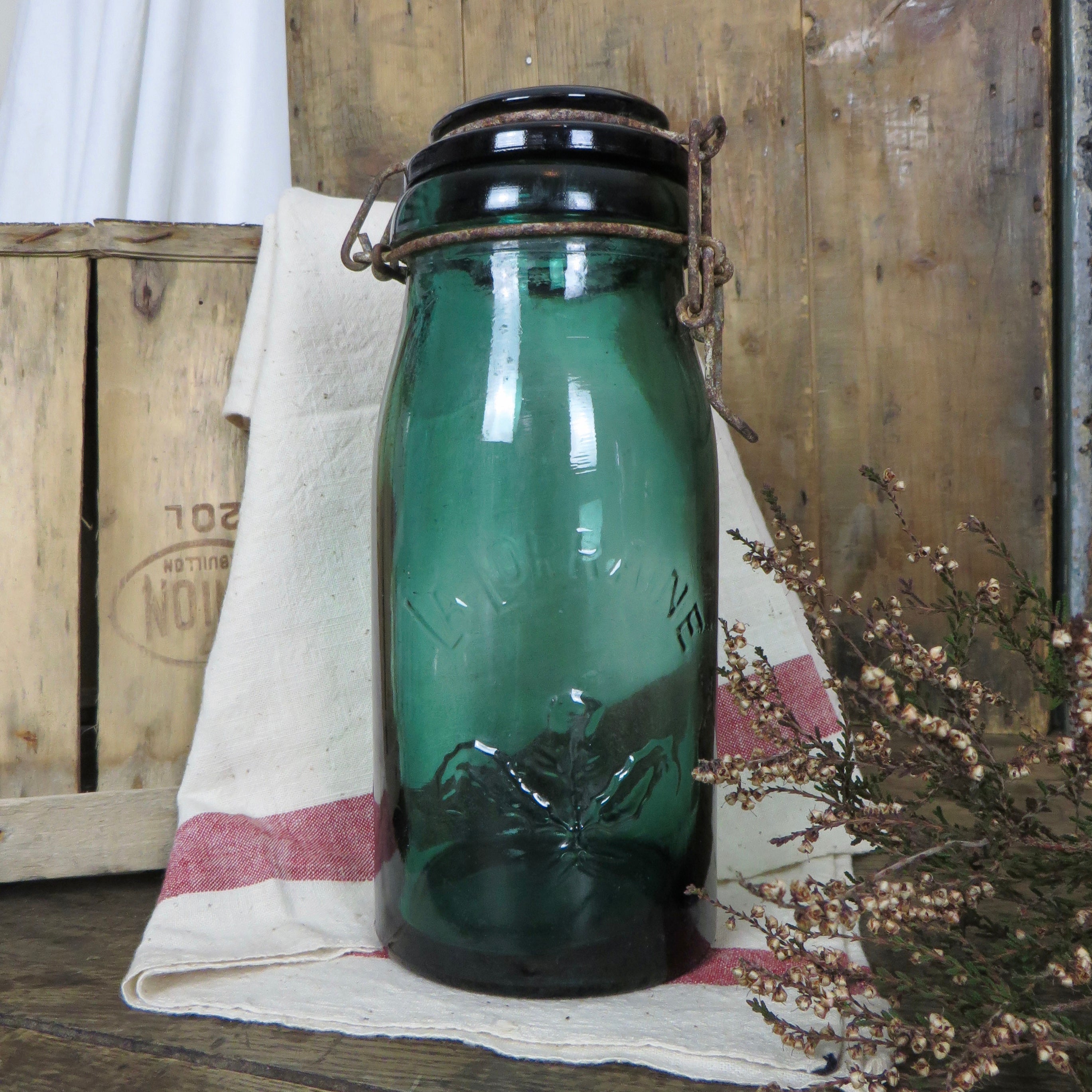 Antique French La Lorraine Glass Jar
