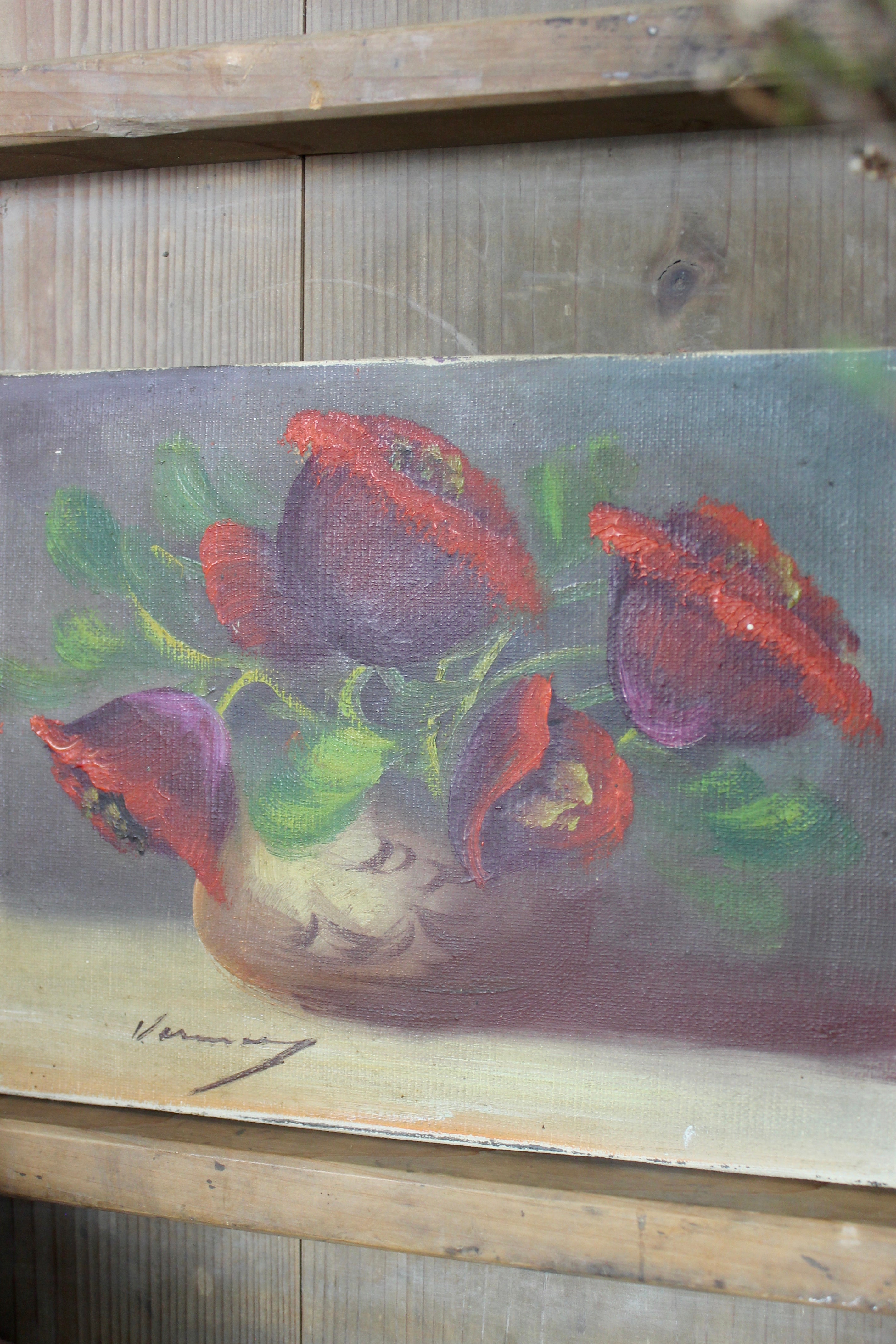 Vintage French Floral Painting