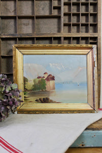 French Chateau de Chillon Oil Painting