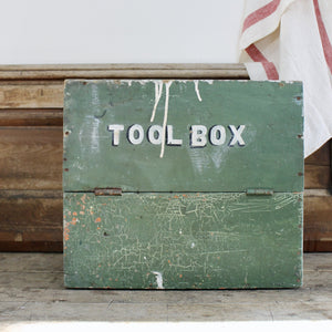 Large Vintage Handpainted Tool Box