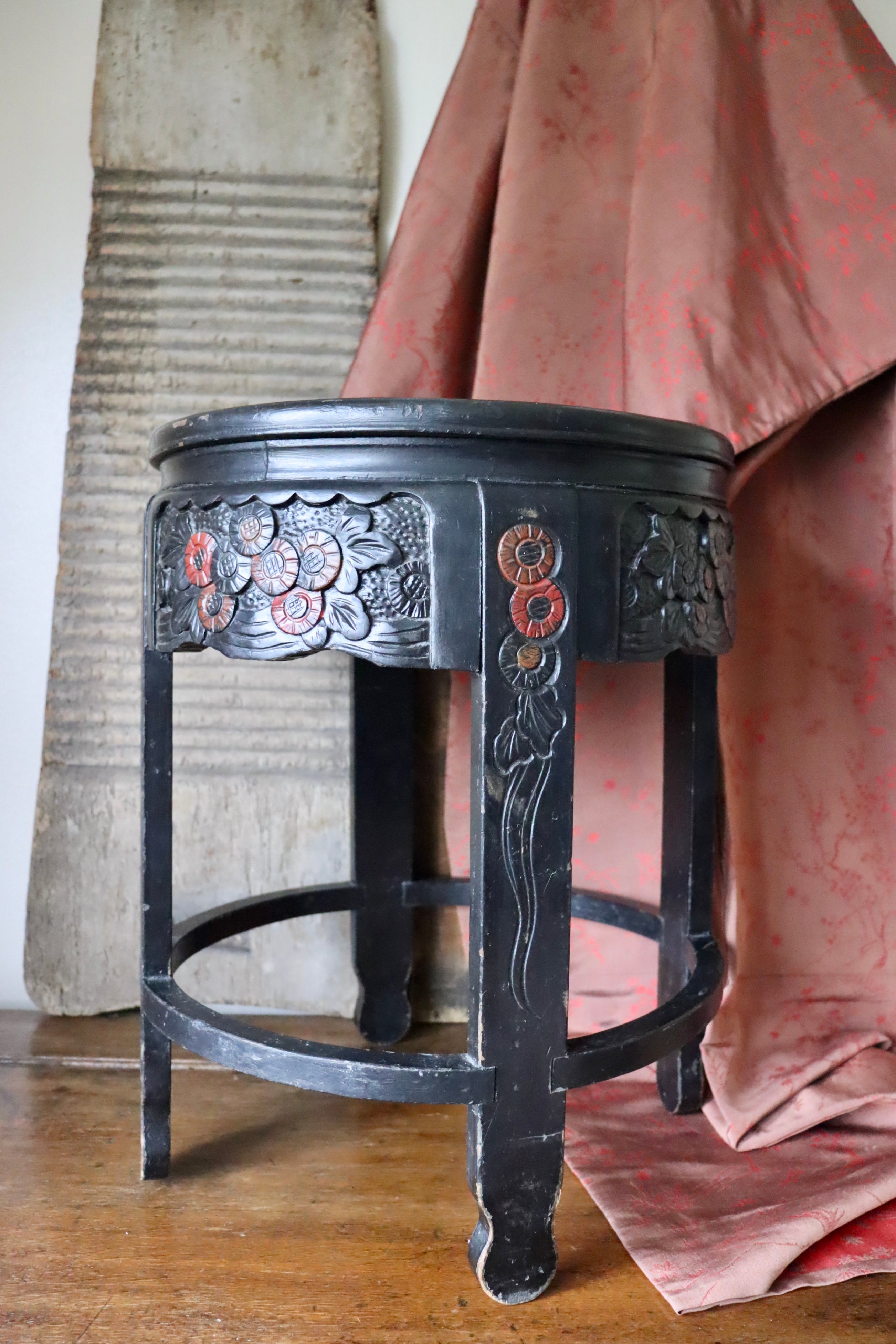 Oriental Dragon Hand Painted Stool