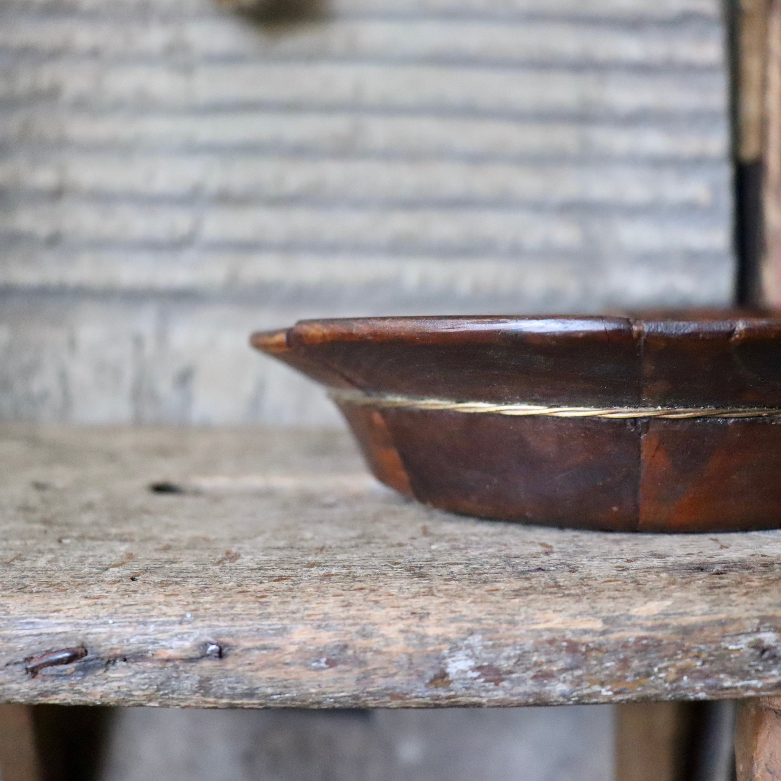 Antique Wooden Picnic Bowl