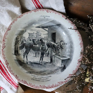 Antique French Terre de Fer Cavaliers Plates