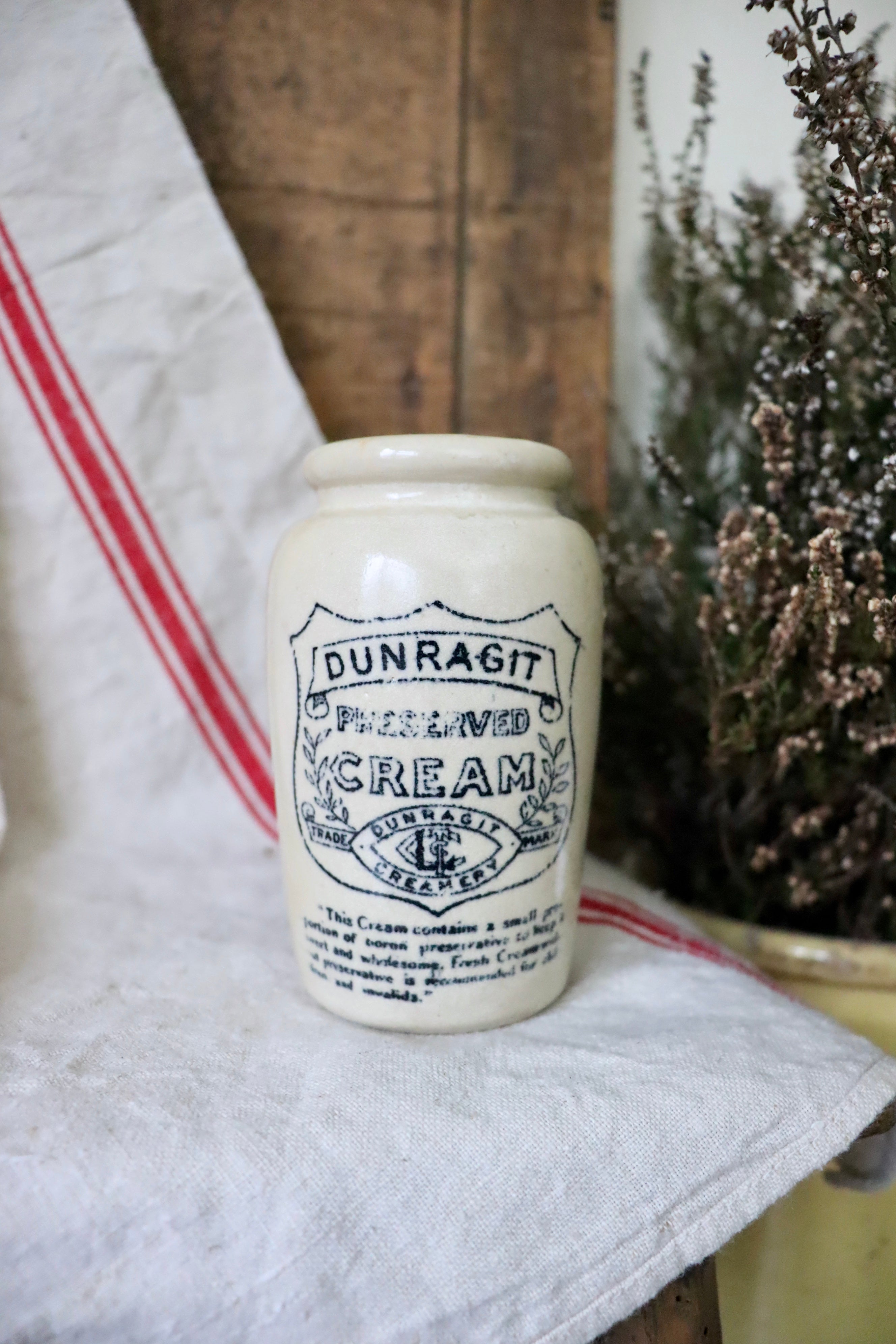 Antique Dunragit Cream Stoneware Jar
