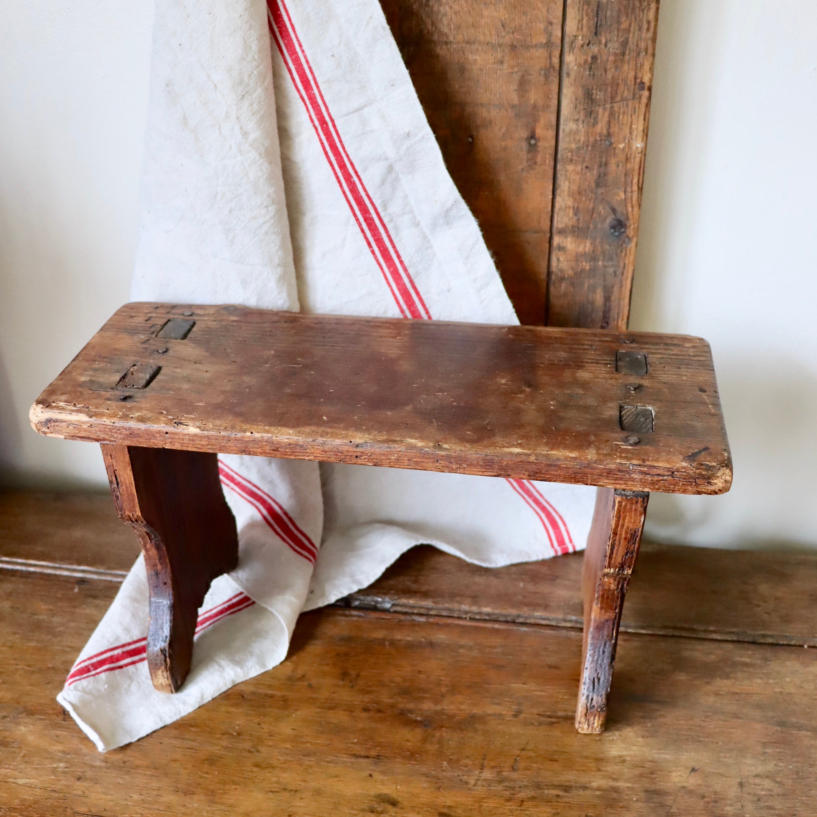 Rustic French Wooden Stool