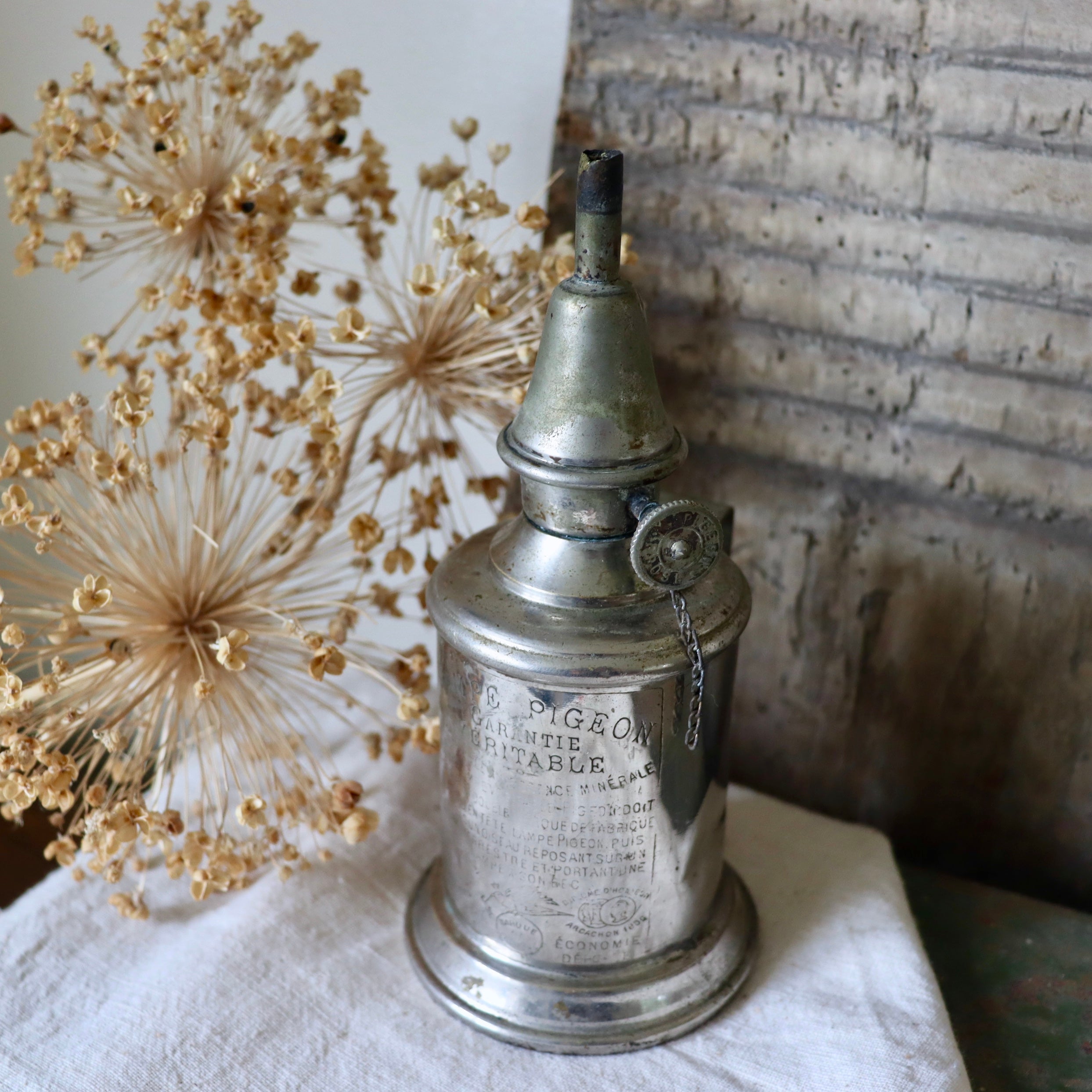 Antique French Pigeon Oil Lamp