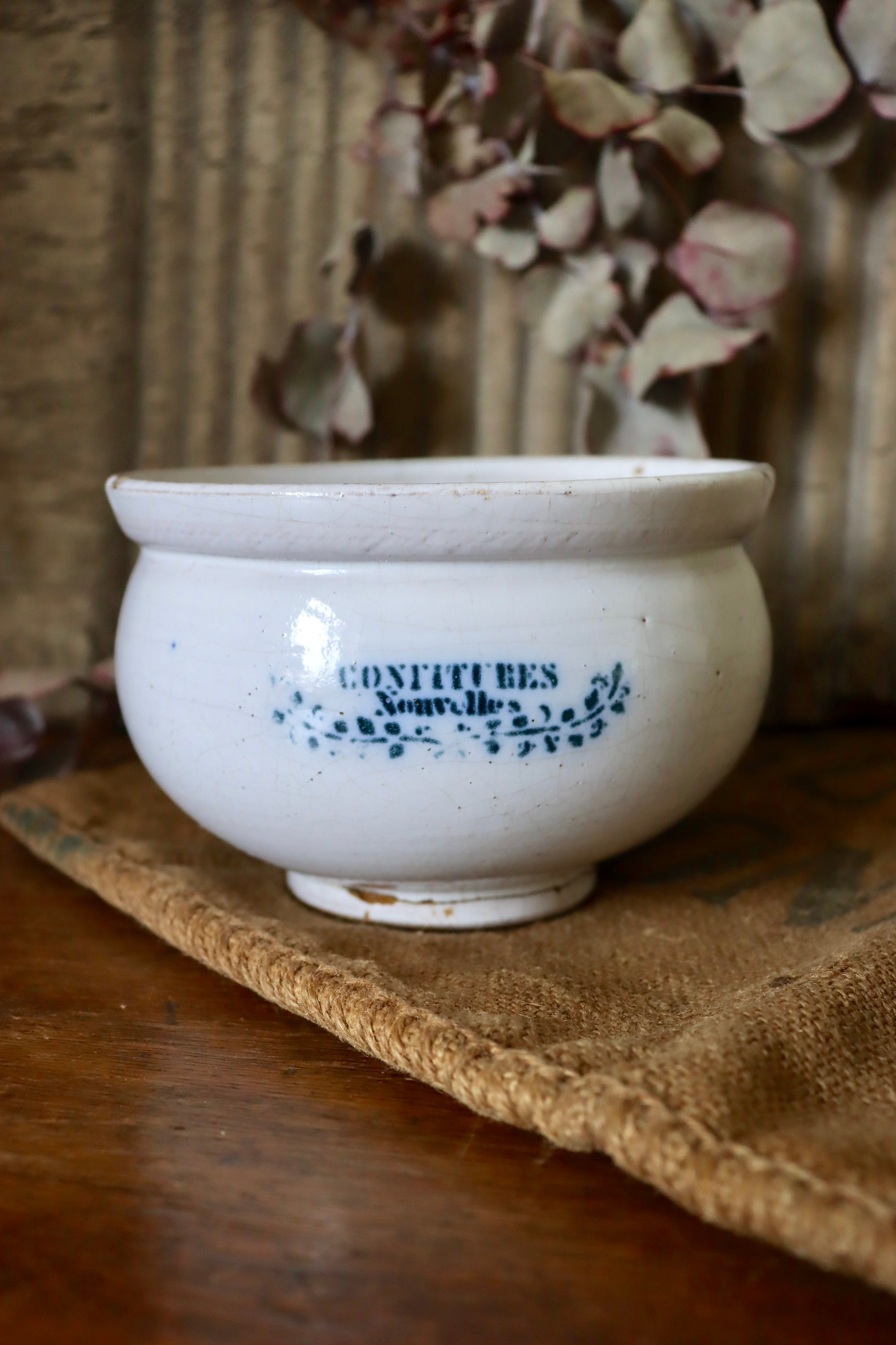 Antique French Confitures Nouvelles Pot