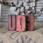 Load image into Gallery viewer, Red Vintage Wooden Printers Letter Stamps
