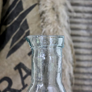 Vintage Embossed Glass Dairy Bottle