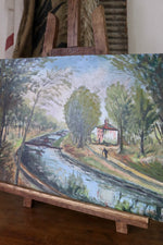 Load image into Gallery viewer, French Countryside Oil on Board Painting
