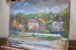 Load image into Gallery viewer, French Riverside Oil on Board Landscape

