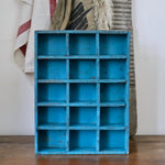 Load image into Gallery viewer, Vintage French Rustic Blue Wooden Cubby Unit
