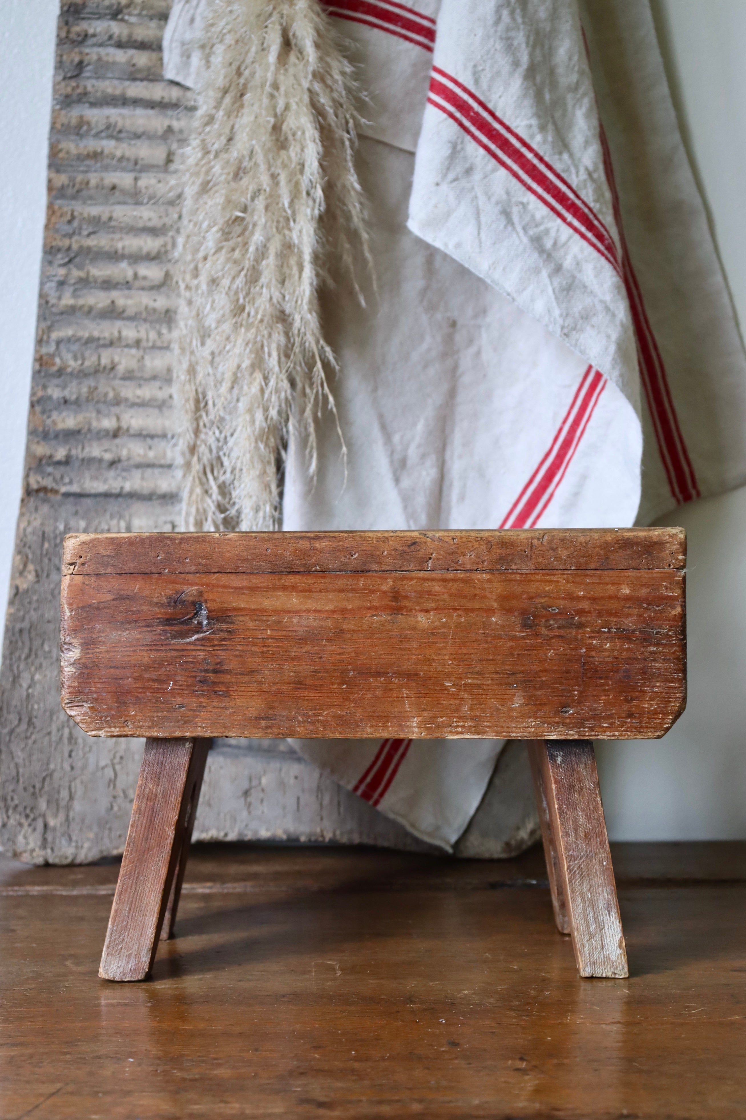 Vintage Rustic Wooden Stool