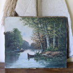 Load image into Gallery viewer, French Country Riverside Scene Oil on Canvas

