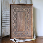 Load image into Gallery viewer, Ornately Carved Wooden Serving Tray
