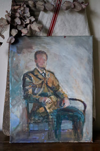Officer Painting on Canvas