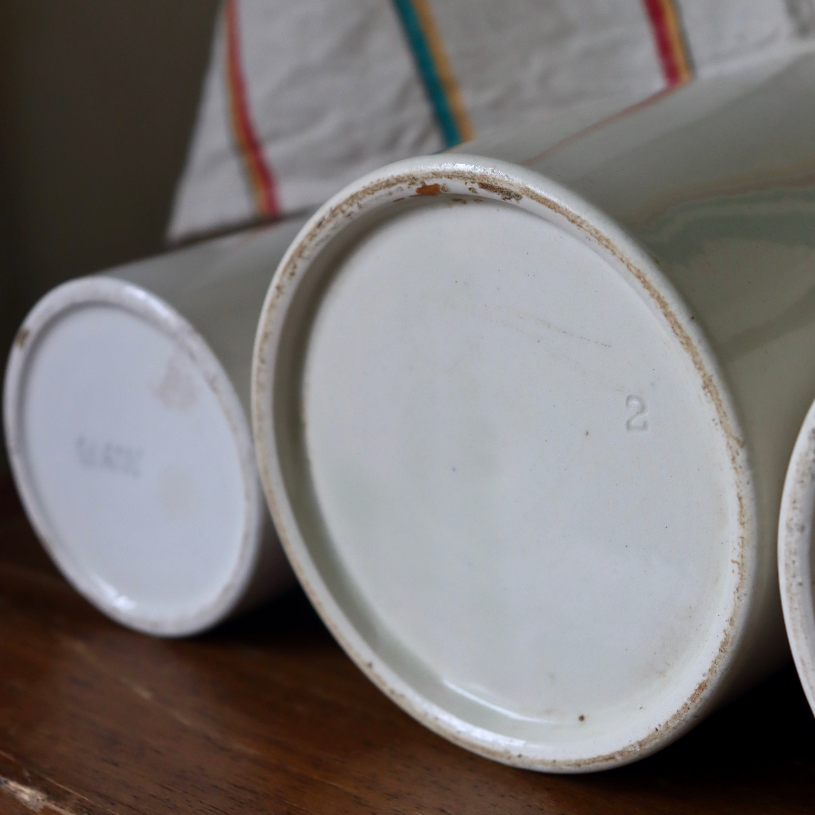 Trio of Antique Apothecary Ceramic Jars