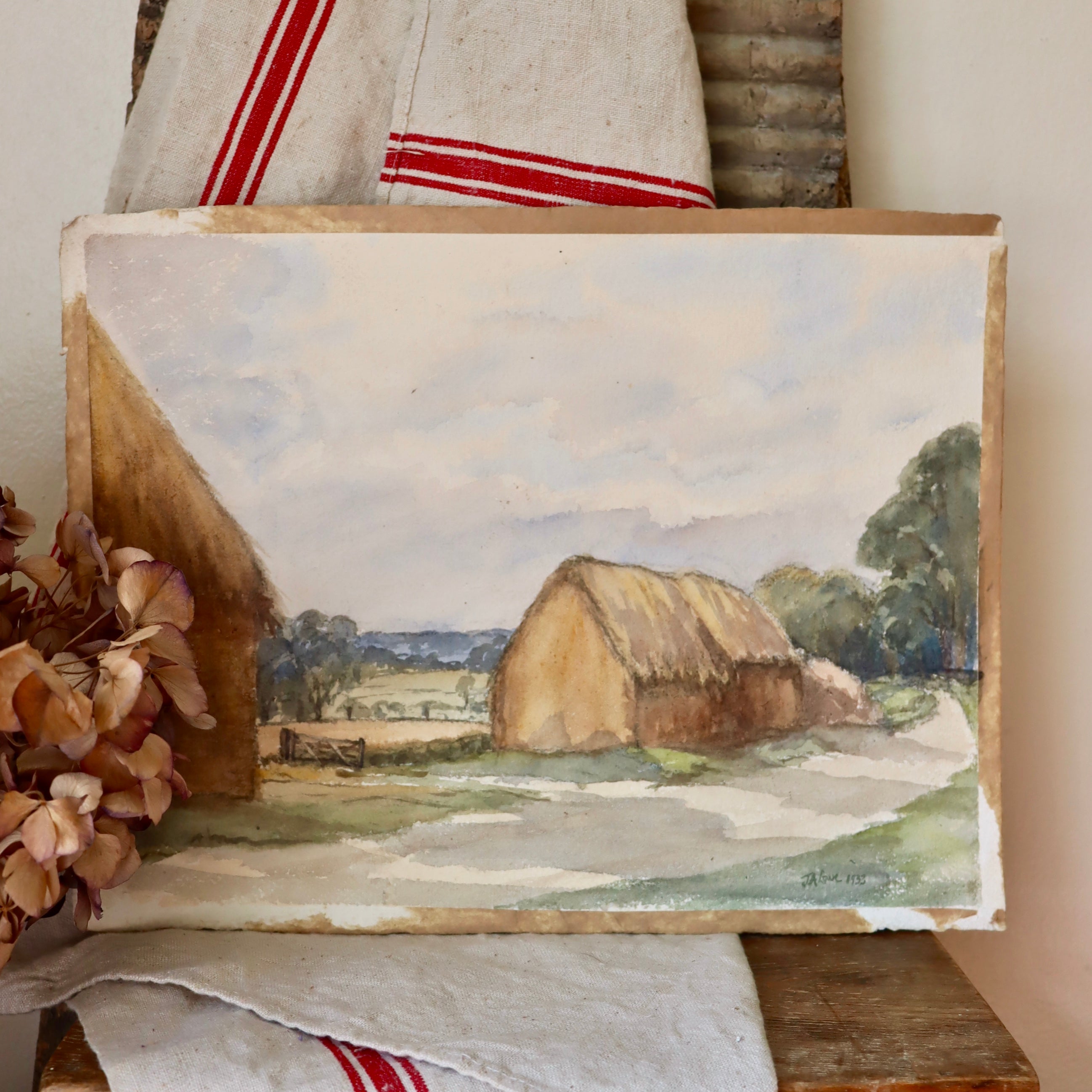 French Country Farmhouse Watercolour Painting