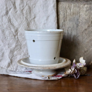 Large French Vintage Ceramic Faisselle