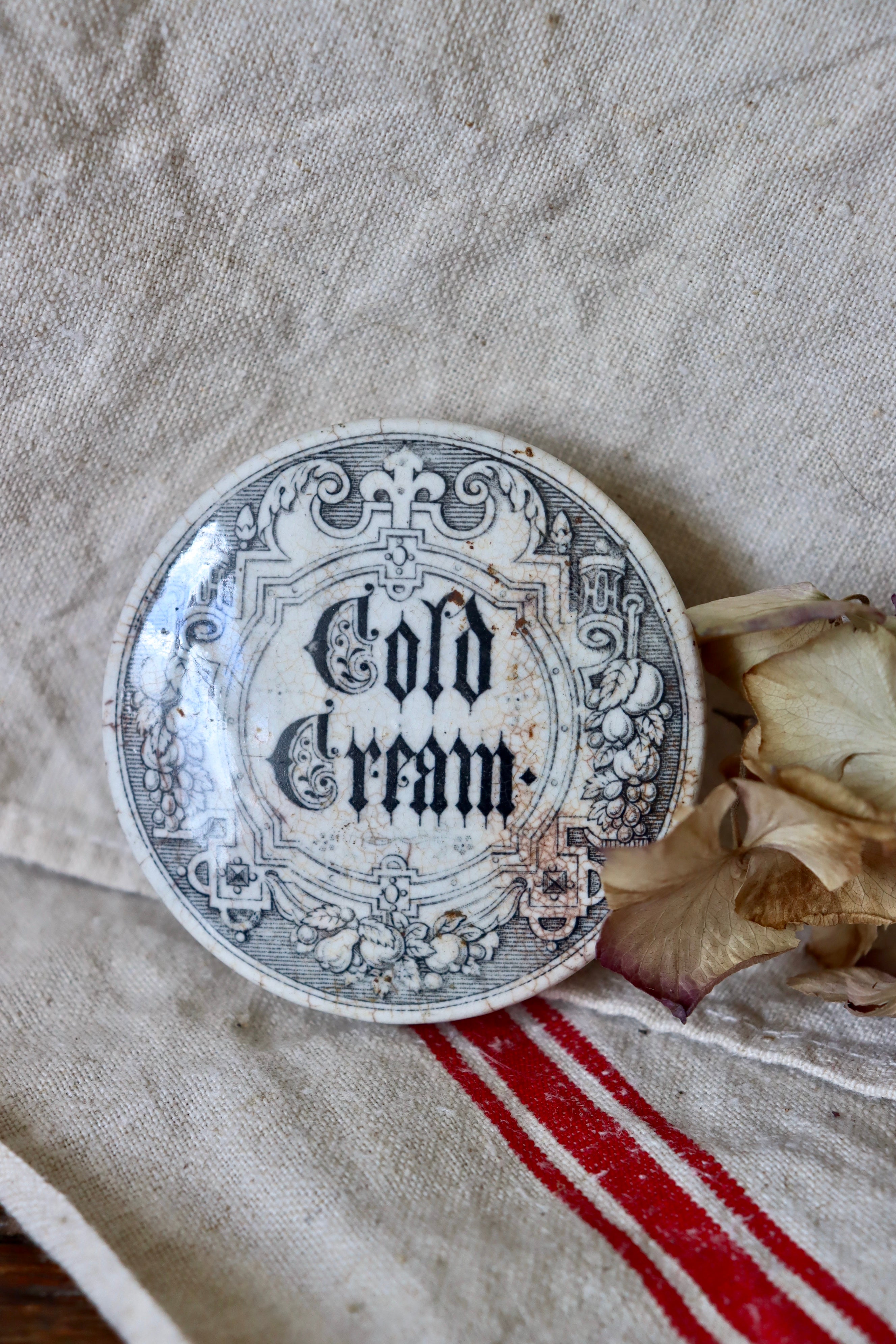 Antique Cold Cream Pot Lid