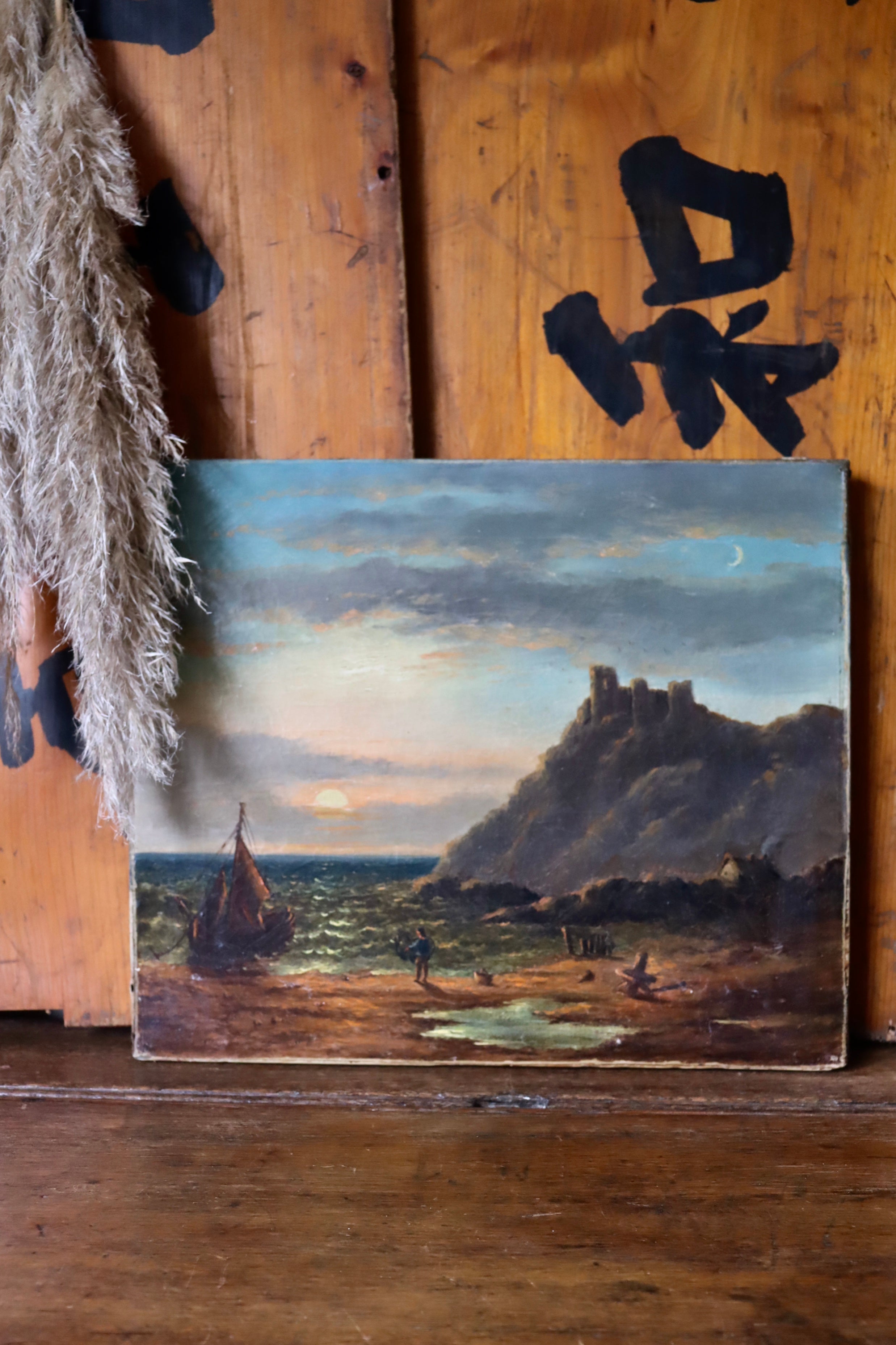 Coastal Scene Oil on Canvas Painting