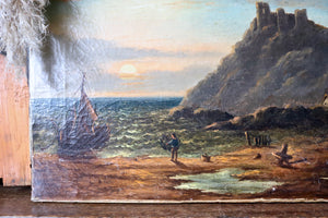 Coastal Scene Oil on Canvas Painting